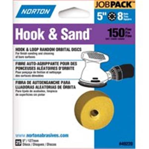 Norton Co Norton 49220 5 In. Hook & Sand Disc 8 Hole 150 Grit - 3308897