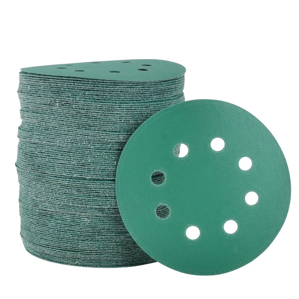 Legit Grit 5 inch Sand paper Disc, 8-Hole, 220 Grit, 100PK - LG5-8220-100