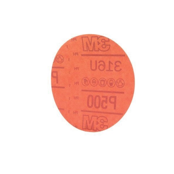3M 3M Red Abrasive Hookit Disc, 01293, 5 in, P500, 50PK - 7000119859