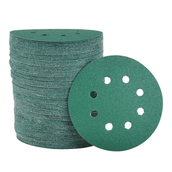 Legit Grit 5 inch Sand paper Disc, 8-Hole, 80 Grit, 100PK - LG5-880-100