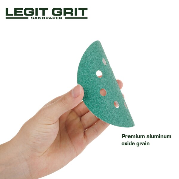 Legit Grit 5 inch Sand paper Disc, 8-Hole, 80 Grit, 100PK - LG5-880-100