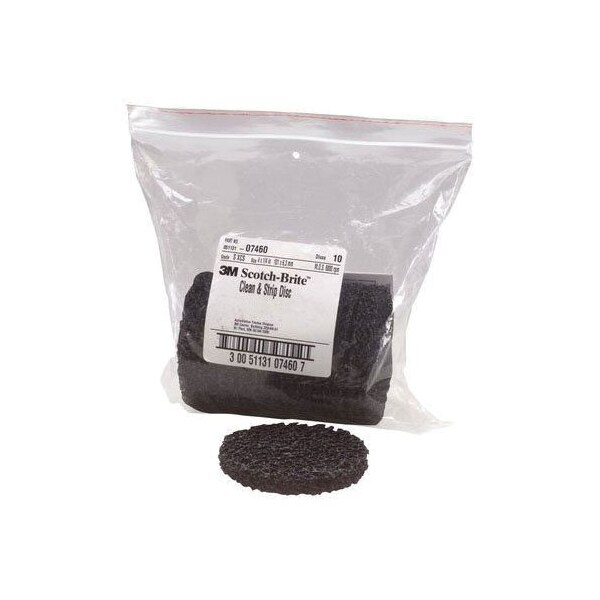 3M Scotch-Brite Clean and Strip Disc 07460, 4 in x 1/4 in S XCS, 10PK - 7100141886