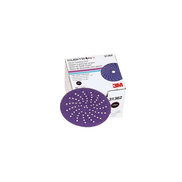3M 3M Cubitron II Clean Sanding Hookit Abrasive Disc, 31362, 3 in, 120+, 50PK - 7100155472