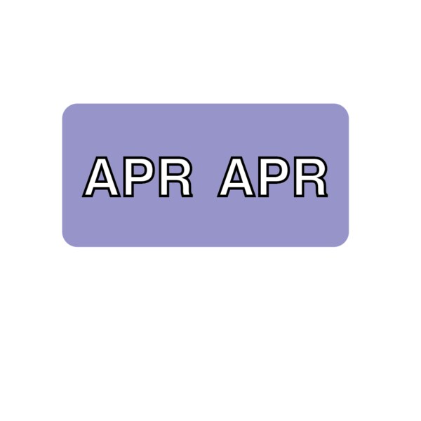 Nevs Monthly Tab April 3/4" x 1-1/2" White w/Lavender & Black Reverse - XM-T-APR