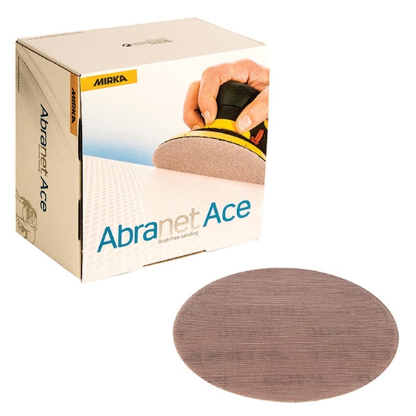 Mirka 5 in. 320 Grit Abranet Ace Mesh Grip Disc, Light Maroon - MAAC.232.320