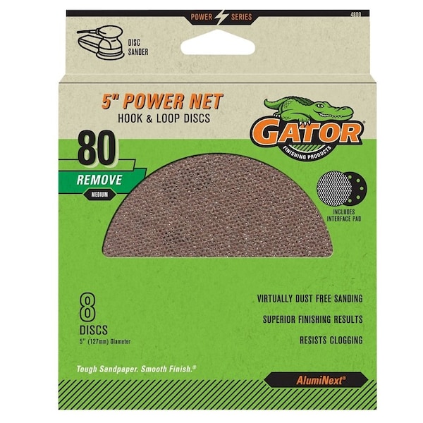 Gator Power Net Disc, 5 in Dia, 80 Grit, Medium - 4800