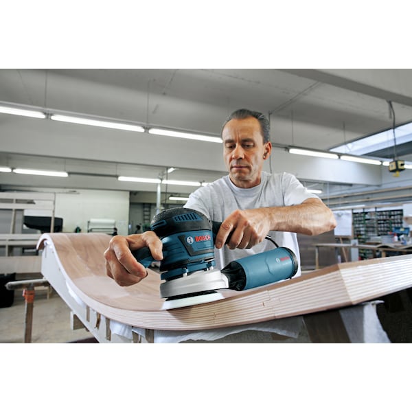 Bosch 5In Sanding Disc 8-Hole Red 120 Grit, 5" Dia, 8 Hole, Aluminum Oxide, 120 Grit, Open Coat Type - SR5R120