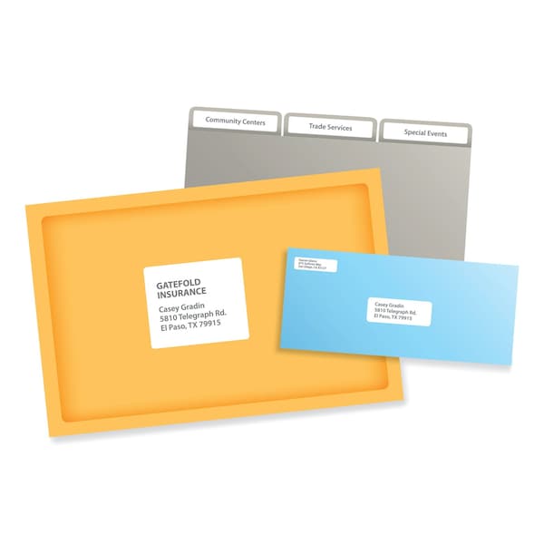 Pres-A-Ply Laser Address Labels, 1 1/3x4, PK1400 - 30602