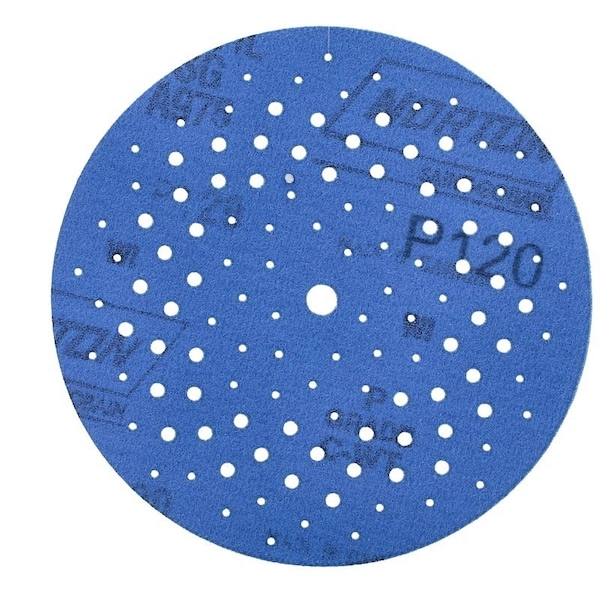 Norton Co 0 Sanding Disc, 5 in Dia, 1116 in Arbor, Coated, P120 Grit, Medium, Alumina Ceramic Abrasive - 4035