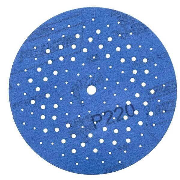 Norton Co 0 Sanding Disc, 5 in Dia, 1116 in Arbor, Coated, P220 Grit, Very Fine, Alumina Ceramic Abrasive - 3218