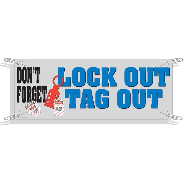Brady Safety Banner, 42 x 120In, Vinyl, ENG - 50904