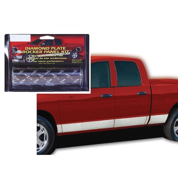 Trimbrite GRAPHICS 5 78 Inch x 14 Foot Roll Silver Chrome Diamond Plate Vinyl - T1840