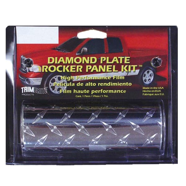 Trimbrite GRAPHICS 5 78 Inch x 14 Foot Roll Silver Chrome Diamond Plate Vinyl - T1840