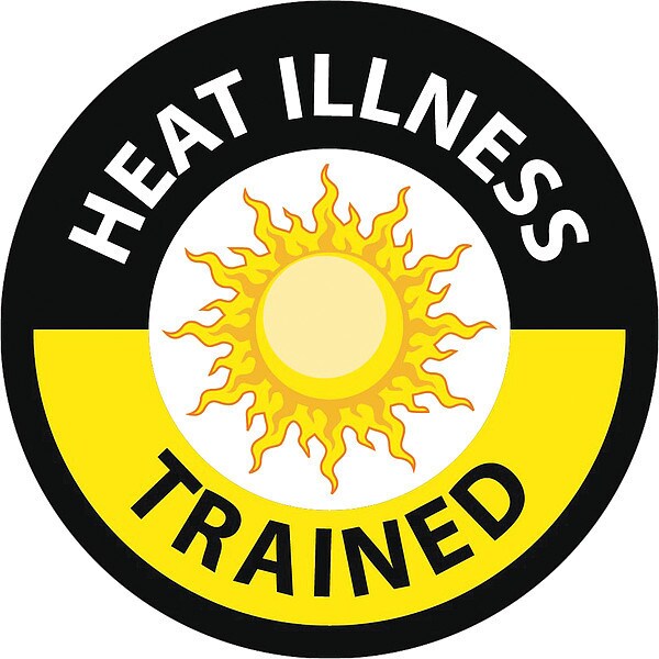 Nmc Heat Illness Trained Hard Hat Label, Pk25, Material: Reflective Vinyl Sheeting - HH122R