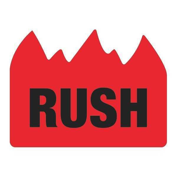 Tape Logic Tape Logic Flame Labels, "Rush" (Bill of Lading), 1 1/2" x 2", Red/Black, 500/Roll - DL1401