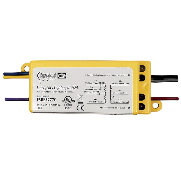 Dispositivo Funcional-Rib UL 924 Relevador de Derivación de Emergencia/Bypass, Entrada de 277 Vac, Bal y 2A a 277Vac - ESRBE277C