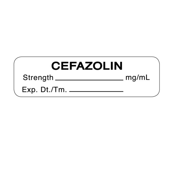 Nevs Cefazolin Strength mg/mL Dt._Tm._:_Init._ 1/2"x1-1/2" White w/Blk - SANTW-0028