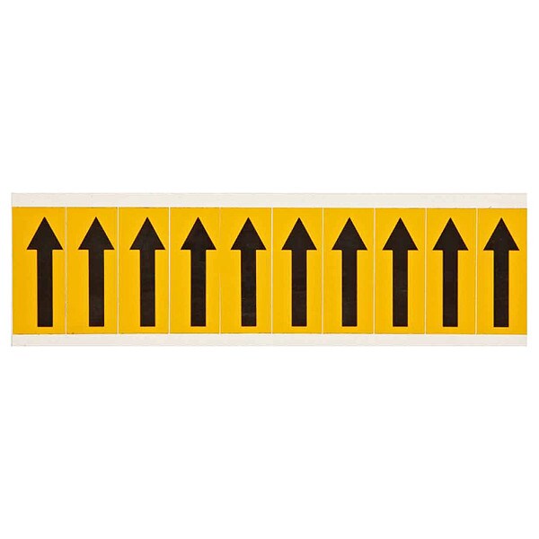 Brady Symbol Label, Arrow, 2-1/4 In. H, PK10 - 1534-ARO