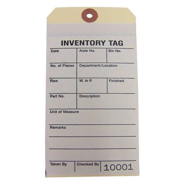 Badger Tag & Label Two-Part Inventory Tag, Cardstock, PK100 - 28002C2