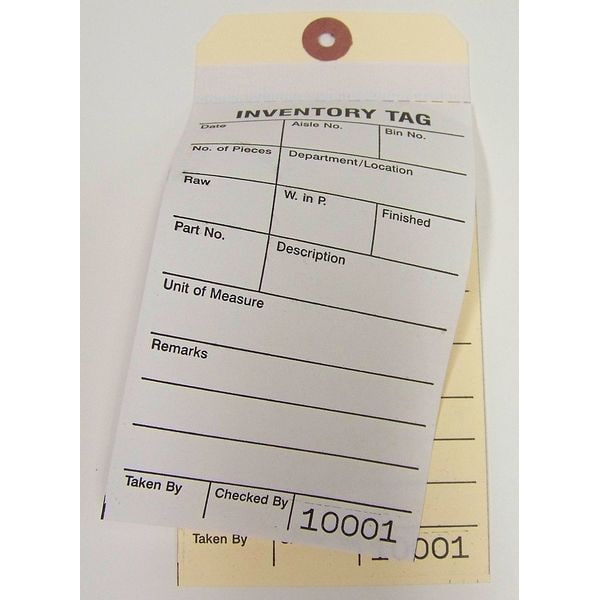 Badger Tag & Label Two-Part Inventory Tag, Cardstock, PK100 - 28002C2