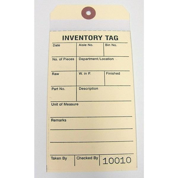Badger Tag & Label Two-Part Inventory Tag, Cardstock, PK100 - 28002C2