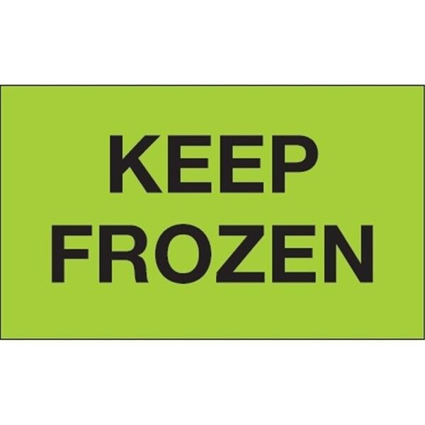 Box Partners Tape Logic DL1114 3 x 5 in. - Keep Frozen Fluorescent Green Labels - Roll of 500 - DL1114