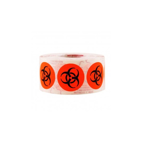 Shamrock Scientific BioHazard Symbol, 1" dia, 1000/rl - 248501