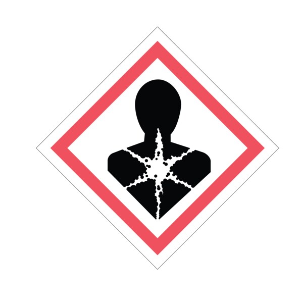 Nevs GHS Pictogram Label - Health Hazards w/Laminate 10" x 10" - GHS-10-HH