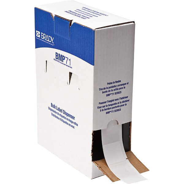 Brady Label, 1 1/2 in W, Clear; White - BM-109-427