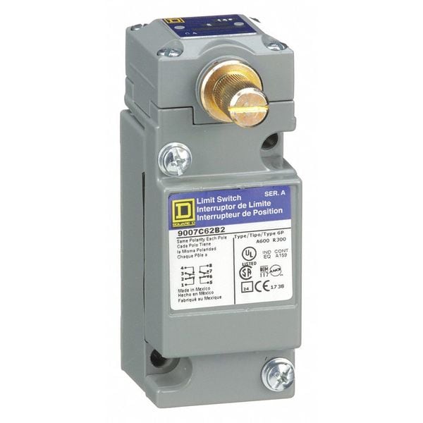 Interruptor de Límite Heavy Duty de Telemecanique Sensors, Sin Palanca, Rotatorio, 2NC/2NO, 10A @ 600V AC, CCW/CW - 9007C62B2