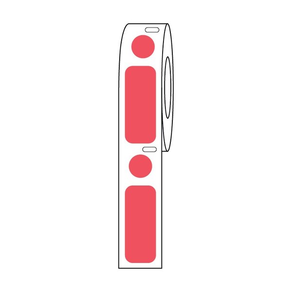 Globe Scientific Label/Dot Combo Roll, Cryo, Direct Thermal, 33x13mm & 9.5mm Dot, for 2.0mL Tubes, White, 500PK - LTC-33X13-95W