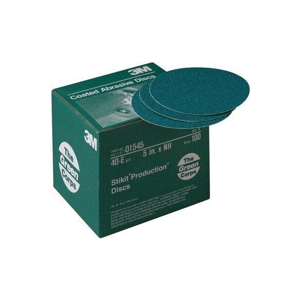 3M 3M Green Corps Stikit Production Disc, 01545, 5 in, 40E, 100PK - 7010363745