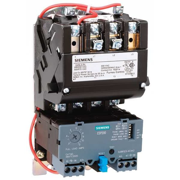 Arrancador magnético NEMA Siemens No Reversor, Sin Envoltura Clasificación NEMA, 480V CA, 3 Polos, 1NC - 14BUB32AH