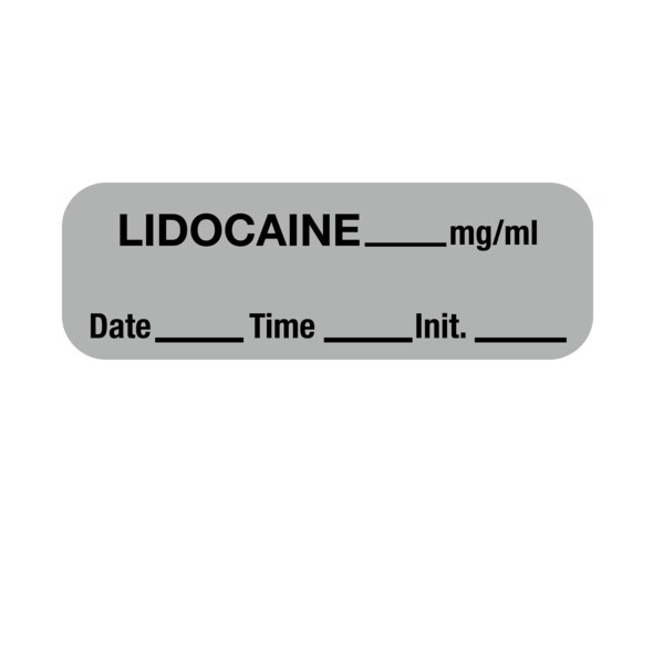 Nevs Label, Lidocaine 1/2" x 1-1/2" Gray w/Black - LANT-3012D