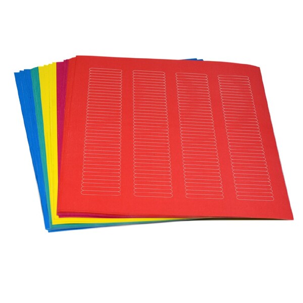 Globe Scientific Label Sheets, Cryo, 38x6mm, for Microplates, Assorted Colors, 3900PK - LCS-38X6RW