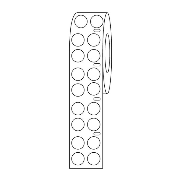 Globe Scientific Label Roll, Cryo, Direct Thermal, 9.5mm Dots, for 1.5mL Tubes, White, 1000PK - LTC-95WS