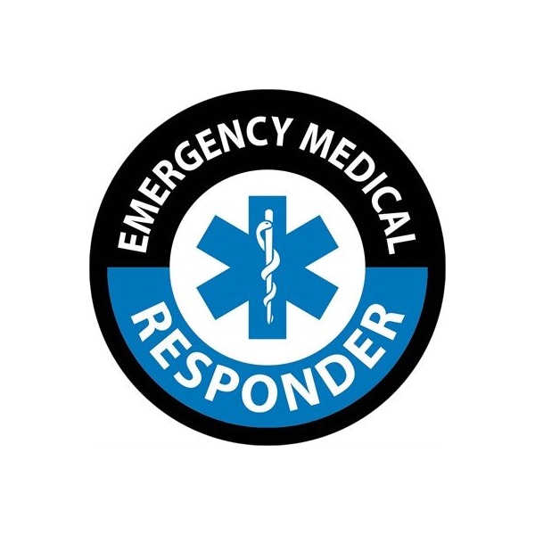 Nmc Emergency Medical Responder Hard Hat Label, Pk25, Material: Reflective Vinyl Sheeting - HH135R