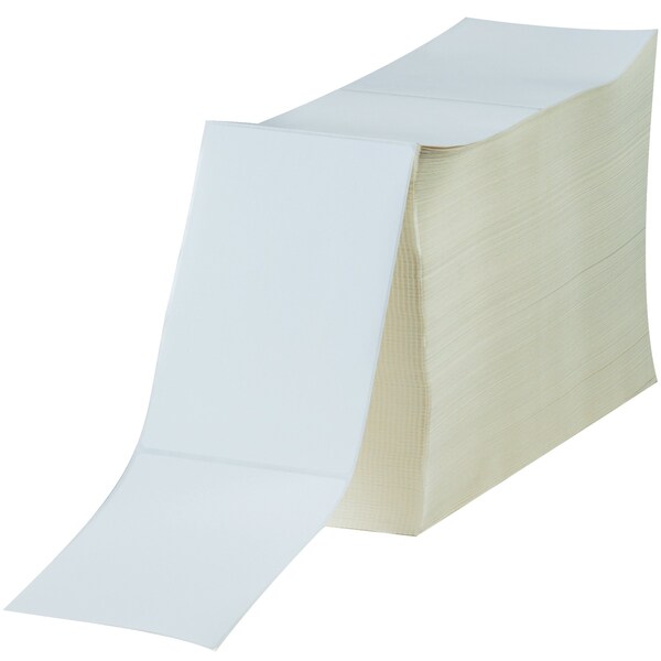 Tape Logic 4 x 8in White Fanfold Thermal Transfer Labels, 2800PK - THL146