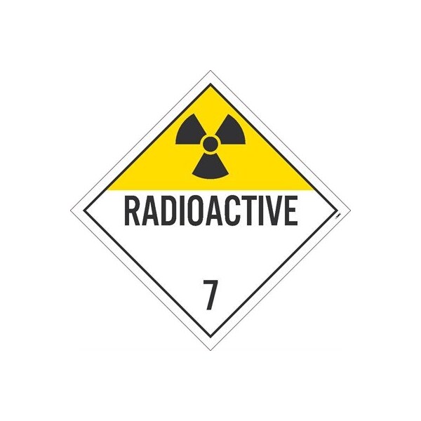 Nmc Radioactive 7 Dot Placard Sign, Pk10, Material: Unrippable Vinyl - DL16UV10