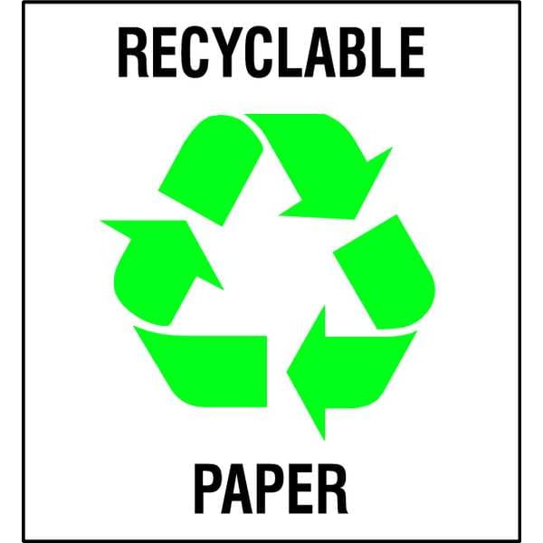 Brady Recycling Label, 5 In. W, 5 In. H, PK5 - 20636FLS