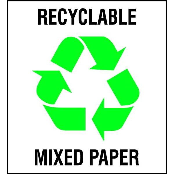 Brady Recycling Label, Vinyl, 5 In. W, PK5, 18410FLS - 18410FLS
