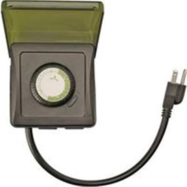Temporizador mecánico resistente para exteriores de Southwire Woods, 125V - 15A, intervalo de 30 minutos - 24 horas - 24 ciclos por día - 1827203.
