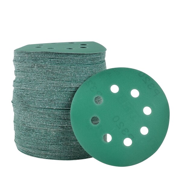 Legit Grit 5 inch Sand paper Disc, 8-Hole, 320 Grit, 100PK - LG5-8320-100