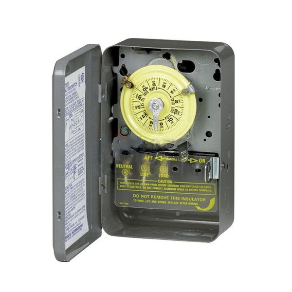 Temporizador mecánico rectangular de alambre gris de 120V en acero inoxidable - AI-37424 de American Imaginations