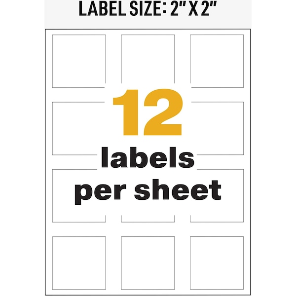 Avery UltraDuty Chemical Waterproof and UV Resistant Labels, 2x2, Wht, PK600 - 60506