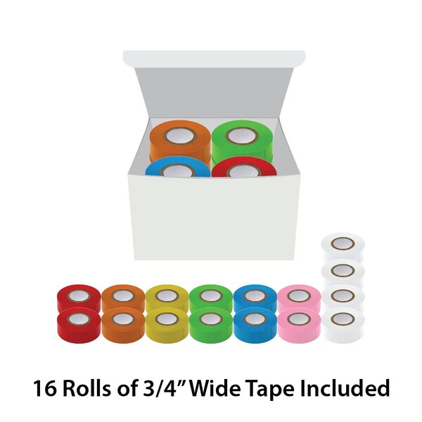 Globe Scientific Labeling Tape, 3/4" x 500" per Roll, 4 Rolls/Box, Salmon, 4PK - LT-075X500S