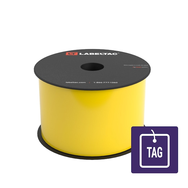 Labeltac Tear-Resistant Tag Stock 3in x 100ft LT4/LTPX, Yellow - LT301TAG