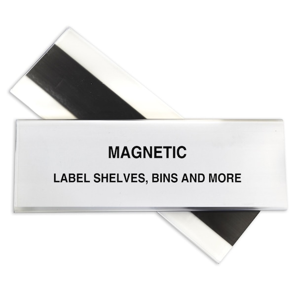 C-Line Products HOLDEX Magnetic ShelfBin Label Holders, 2  inch Magnetic Label Holder, 10PK - 87247