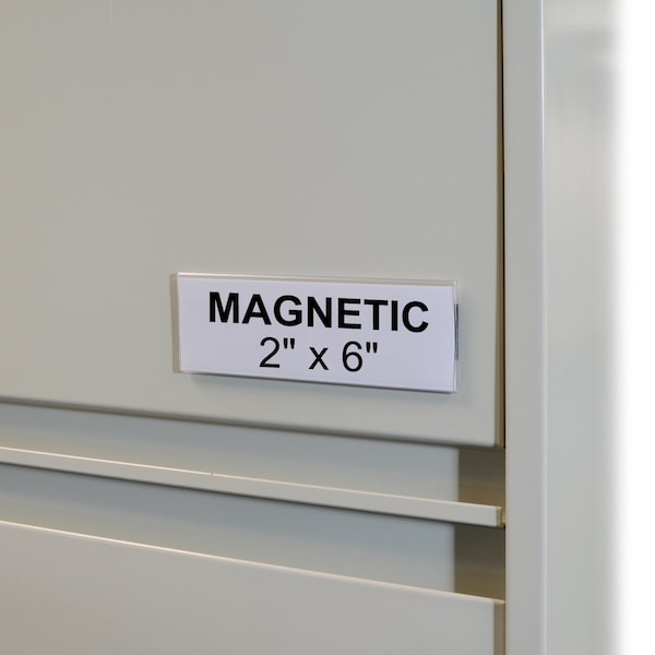 C-Line Products HOLDEX Magnetic ShelfBin Label Holders, 2  inch Magnetic Label Holder, 10PK - 87247