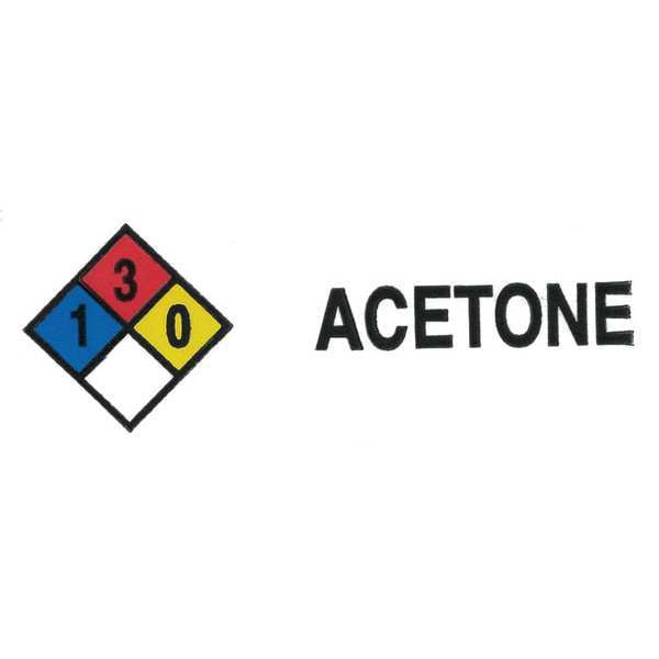 Roll Products HMIG Label, 3/4" x 2-1/2", Acetone, PK250 - 163-0003